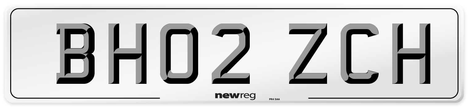 BH02 ZCH Number Plate from New Reg